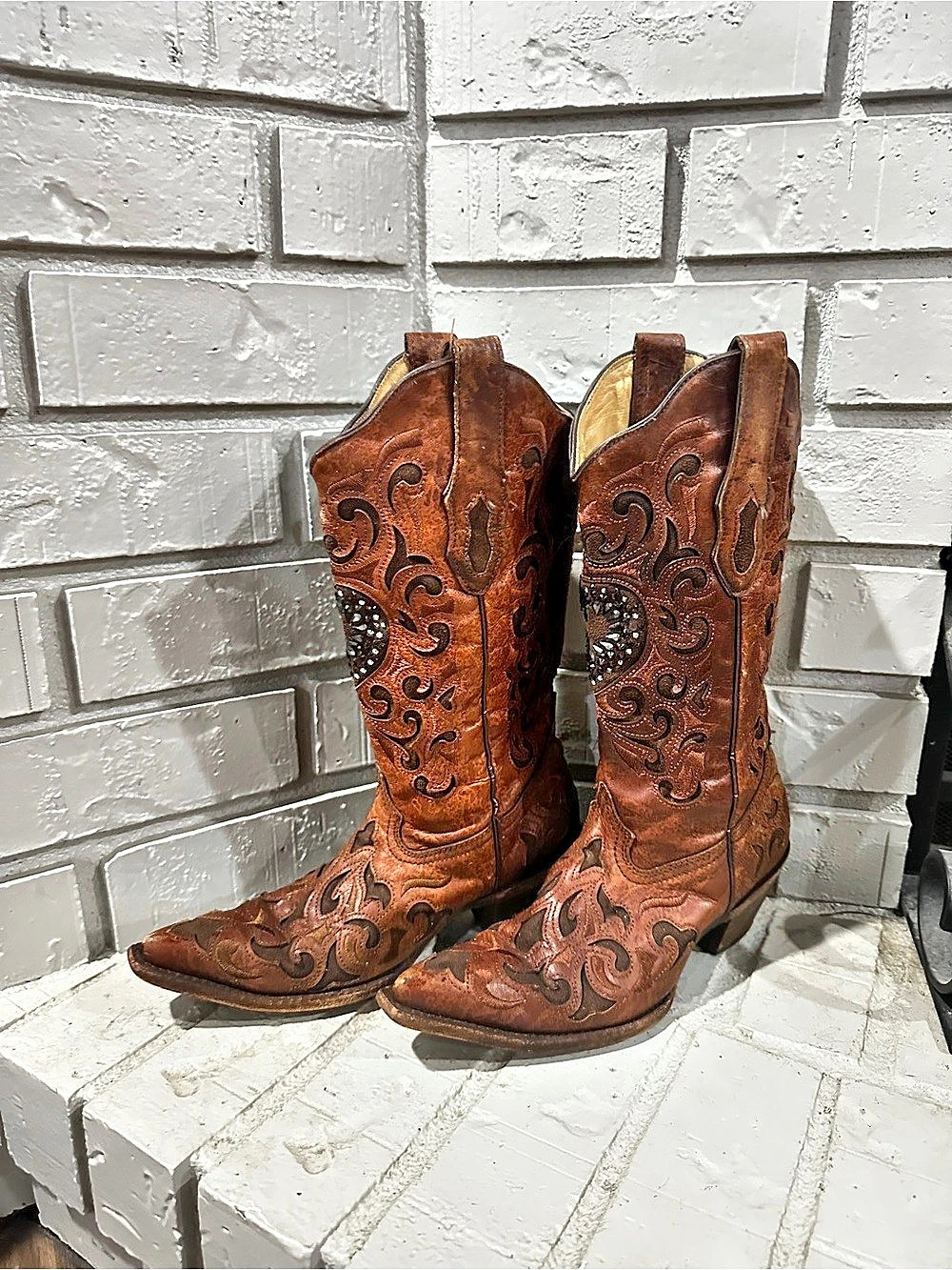 Corral women’s Cowboy Embellished Leather Western Boots US 8 M